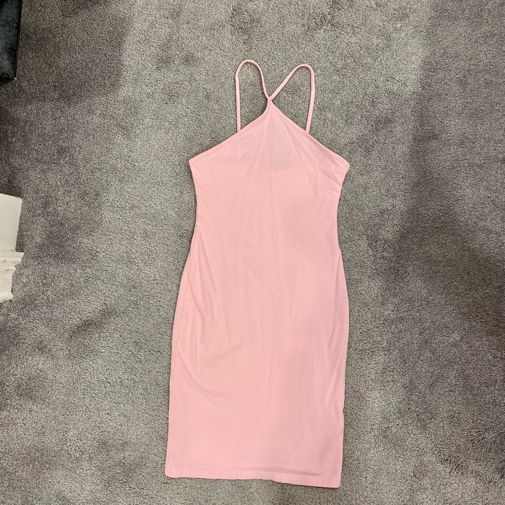 H&M pink halterneck dress